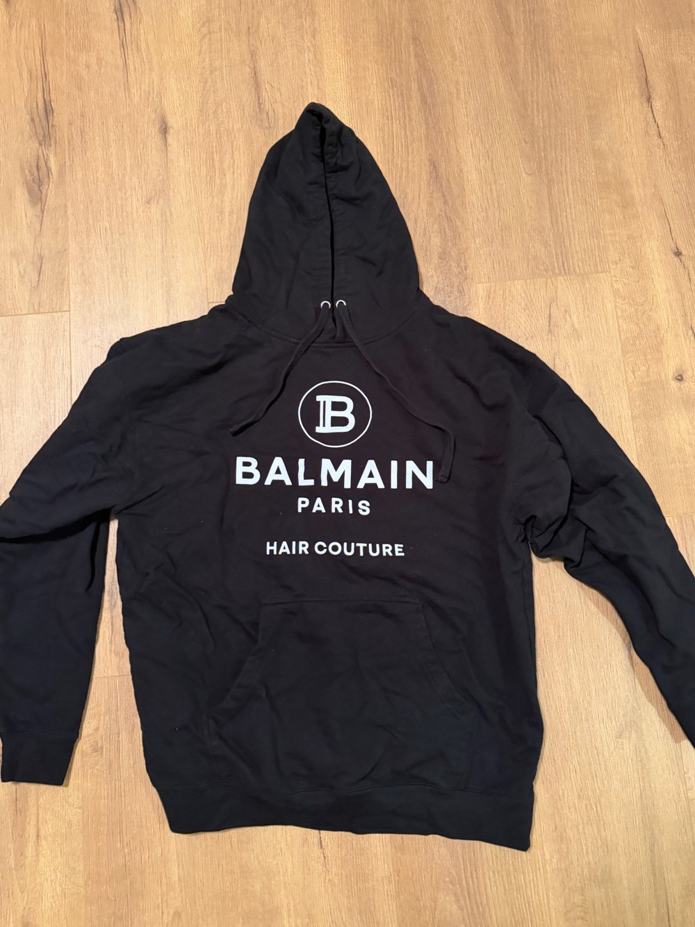 Balmain Black Logo Pullover Hoodie